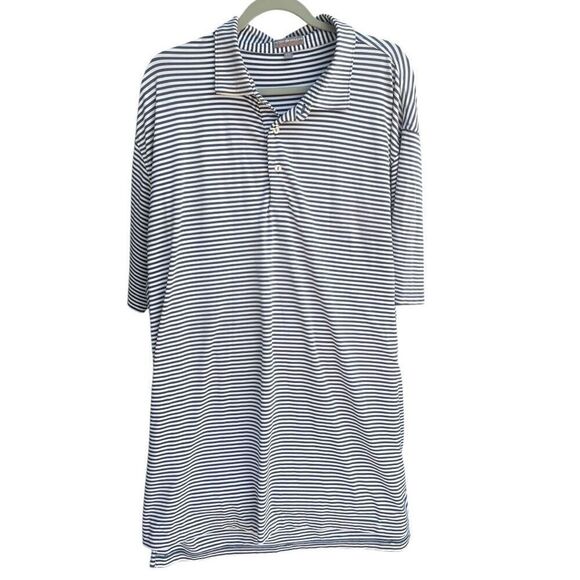 Men’s Big & Tall Peter Millar Striped Long Tuck Length Polo Shirt Size 2XL - Picture 1 of 5